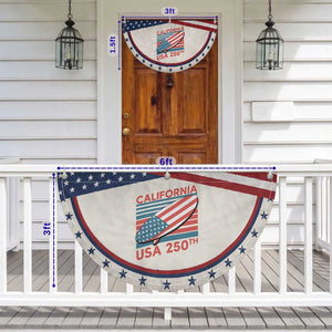 California USA 250th Anniversary Patriotic Fan Flag US Semiquincentennial Surfboard Graphic