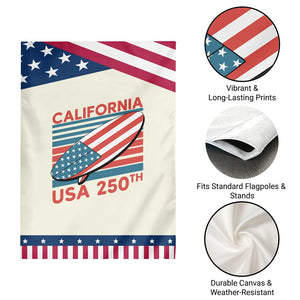 California USA 250th Anniversary Garden Flag US Semiquincentennial Patriotic Surfboard Graphic TS02 Print Your Wear