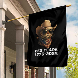 Cool Cowboy Cat 250 Years Garden Flag Funny Patriotic 1776 to 2026 US Semiquincentennial TS02 Print Your Wear