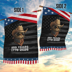 Cool Cowboy Cat 250 Years Garden Flag Funny Patriotic 1776 to 2026 US Semiquincentennial TS02 Print Your Wear