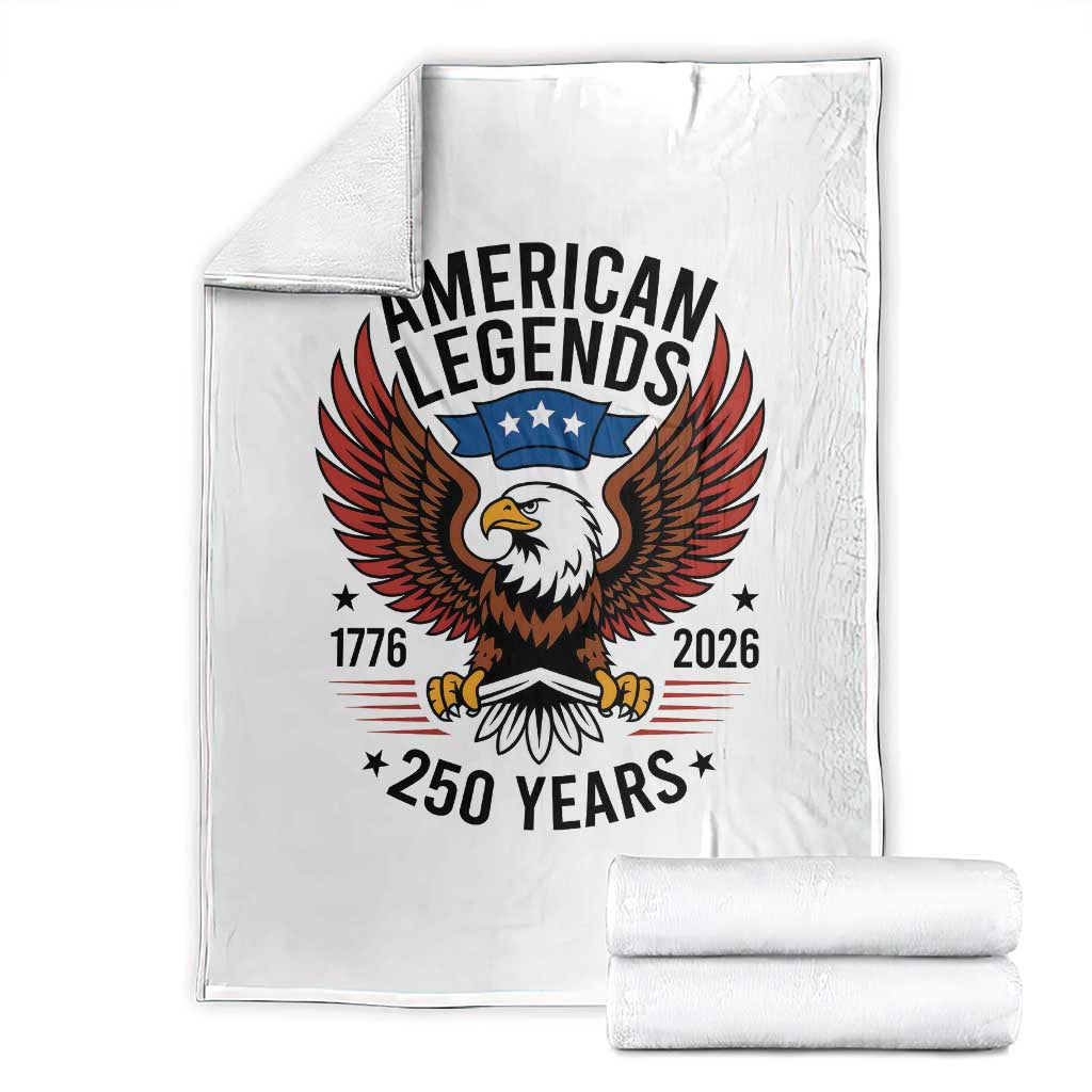 American Legends Eagle Throw Blanket 250 Years Patriotic Heritage 1776 to 2026 Semiquincentennial TS02 White Print Your Wear