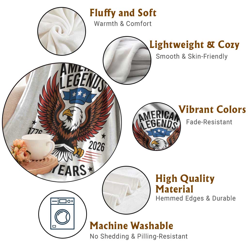 American Legends Eagle Throw Blanket 250 Years Patriotic Heritage 1776 to 2026 Semiquincentennial TS02 Print Your Wear