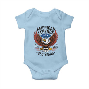 American Legends Eagle Baby Onesie 250 Years Patriotic Heritage 1776 to 2026 Semiquincentennial TS02 Light Blue Print Your Wear