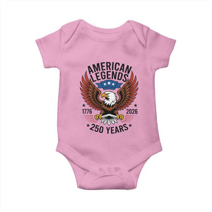 American Legends Eagle Baby Onesie 250 Years Patriotic Heritage 1776 to 2026 Semiquincentennial TS02 Light Pink Print Your Wear