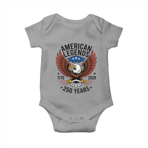 American Legends Eagle Baby Onesie 250 Years Patriotic Heritage 1776 to 2026 Semiquincentennial TS02 Sport Gray Print Your Wear