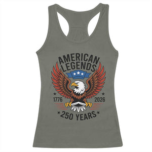 American Legends Eagle Racerback Tank Top 250 Years Patriotic Heritage 1776 to 2026 Semiquincentennial TS02 Military Green Print Your Wear