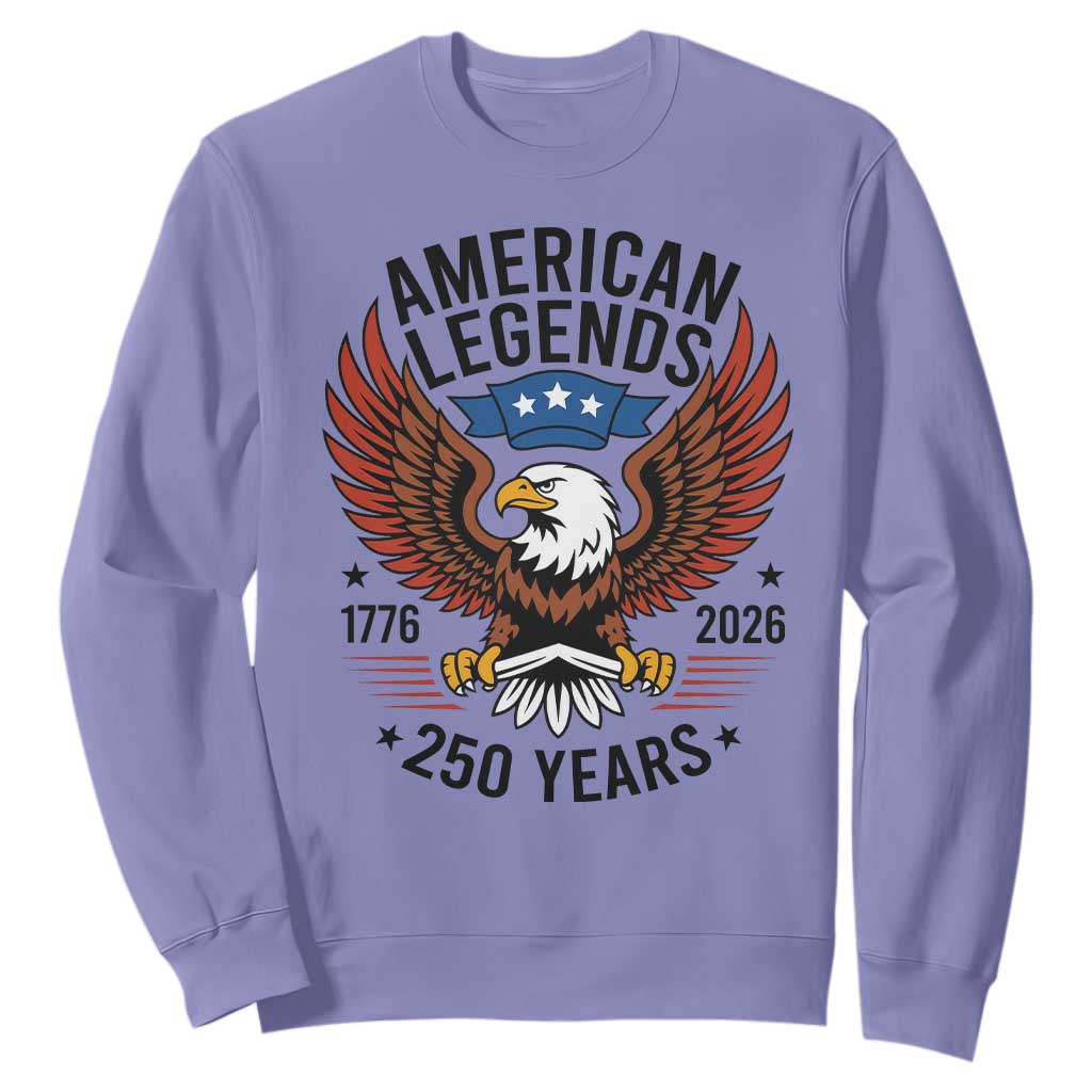 American Legends Eagle Sweatshirt 250 Years Patriotic Heritage 1776 to 2026 Semiquincentennial TS02 Violet Print Your Wear
