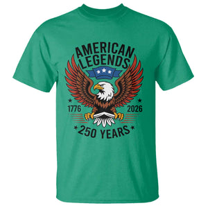 American Legends Eagle T Shirt 250 Years Patriotic Heritage 1776 to 2026 Semiquincentennial TS02 Irish Green Print Your Wear