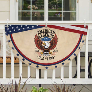American Legends Bald Eagle Patriotic Fan Flag 250 Years Heritage 1776 to 2026 Semiquincentennial