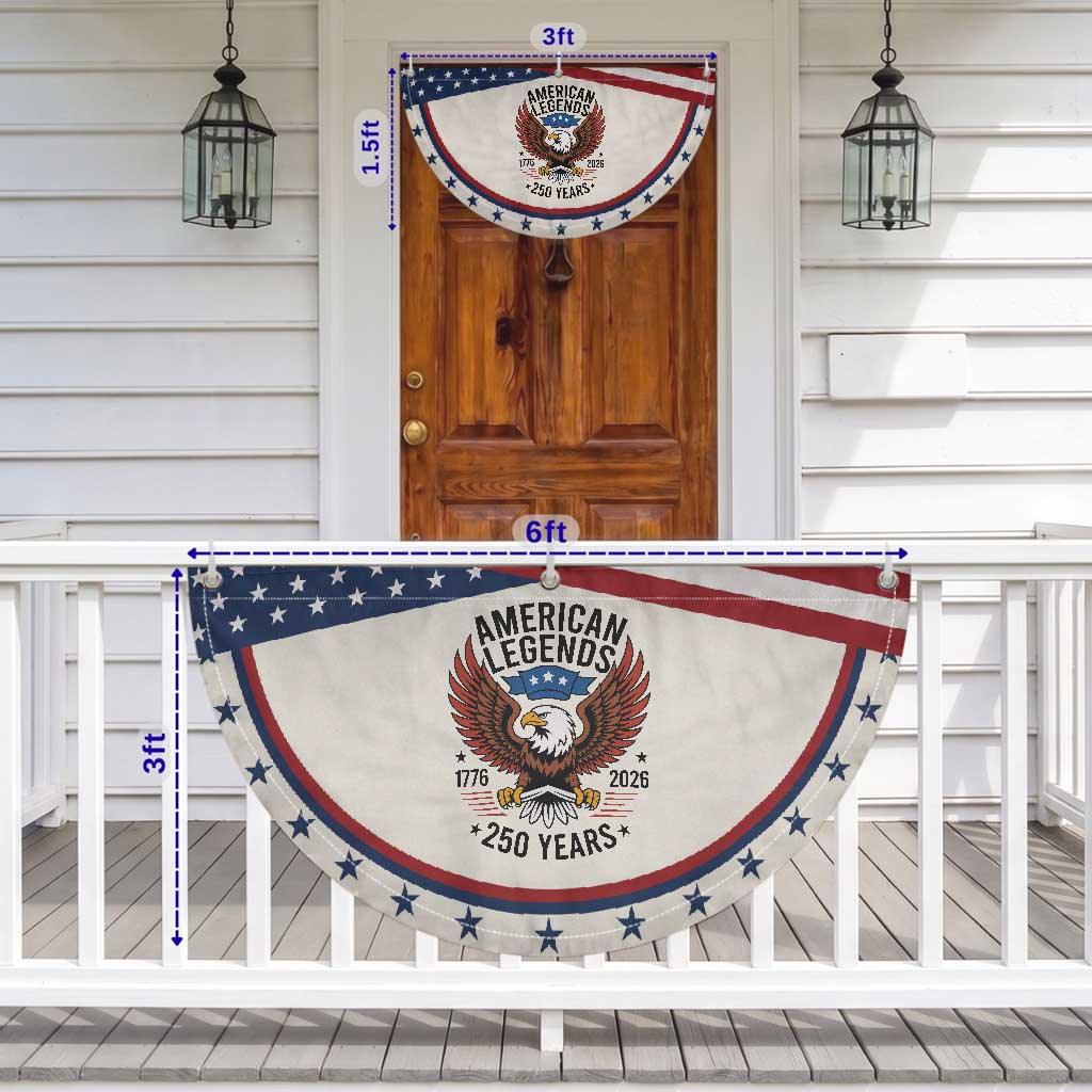 American Legends Bald Eagle Patriotic Fan Flag 250 Years Heritage 1776 to 2026 Semiquincentennial