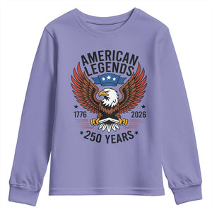 American Legends Eagle Youth Sweatshirt 250 Years Patriotic Heritage 1776 to 2026 Semiquincentennial TS02 Violet Print Your Wear