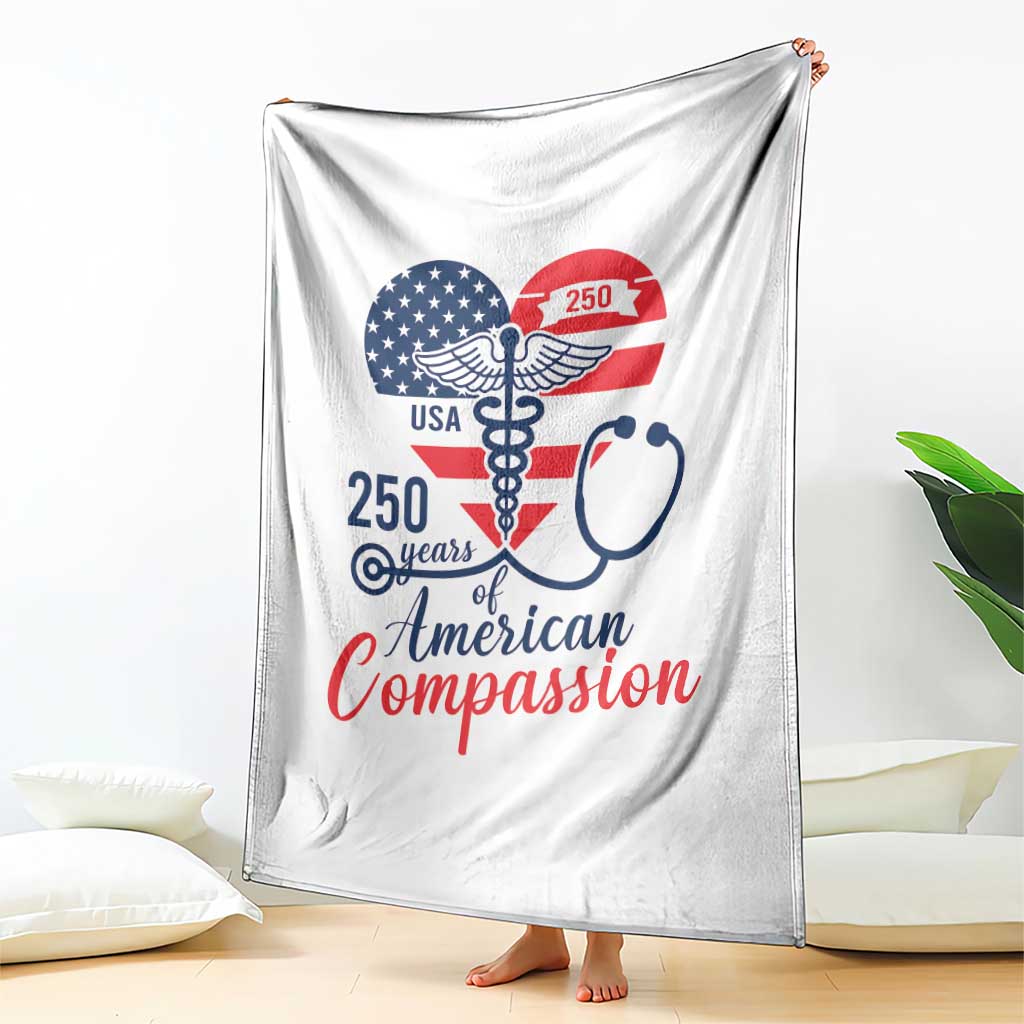 250 Years of American Compassion Throw Blanket Patriotic Medical Worker TS02 Print Your Wear