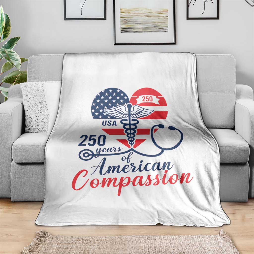 250 Years of American Compassion Throw Blanket Patriotic Medical Worker TS02 Print Your Wear