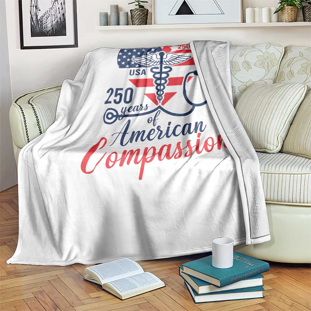 250 Years of American Compassion Throw Blanket Patriotic Medical Worker TS02 Print Your Wear