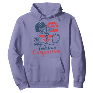 250 Years of American Compassion Hoodie Patriotic Medical Worker TS02 Violet Print Your Wear