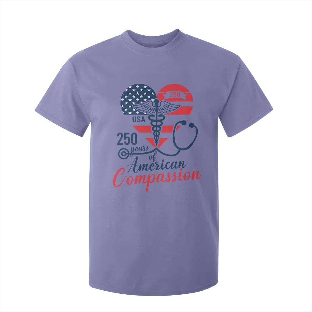 250 Years of American Compassion T Shirt For Kid Patriotic Medical Worker TS02 Violet Print Your Wear