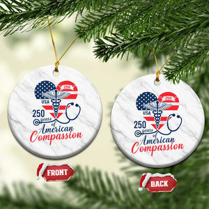 250 Years of American Compassion Ceramic Ornament Patriotic Medical Worker TS02 1pc White Marble Print Your Wear