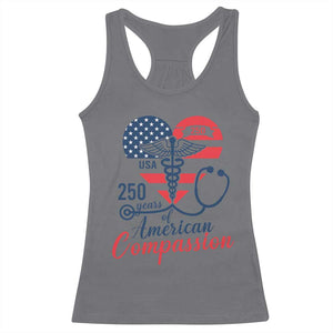 250 Years of American Compassion Racerback Tank Top Patriotic Medical Worker TS02 Charcoal Print Your Wear