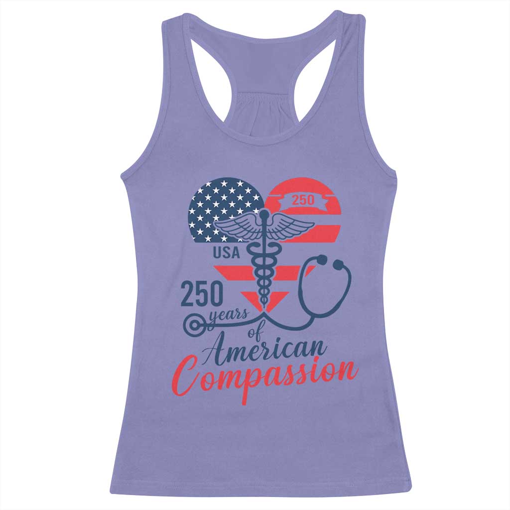250 Years of American Compassion Racerback Tank Top Patriotic Medical Worker TS02 Violet Print Your Wear