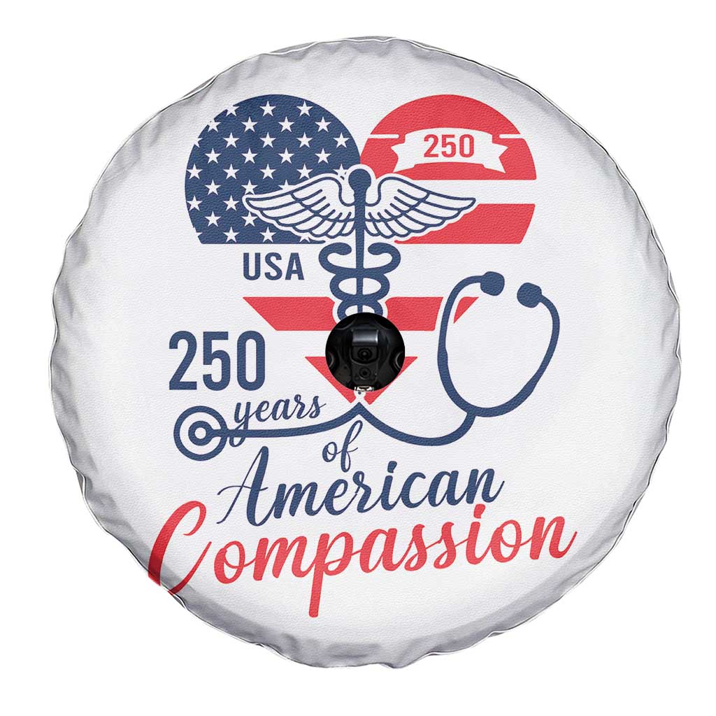250 Years of American Compassion Spare Tire Cover Patriotic Medical Worker TS02 Print Your Wear