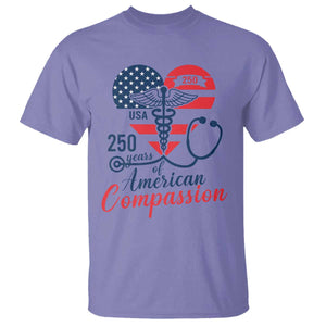 250 Years of American Compassion T Shirt Patriotic Medical Worker TS02 Violet Print Your Wear