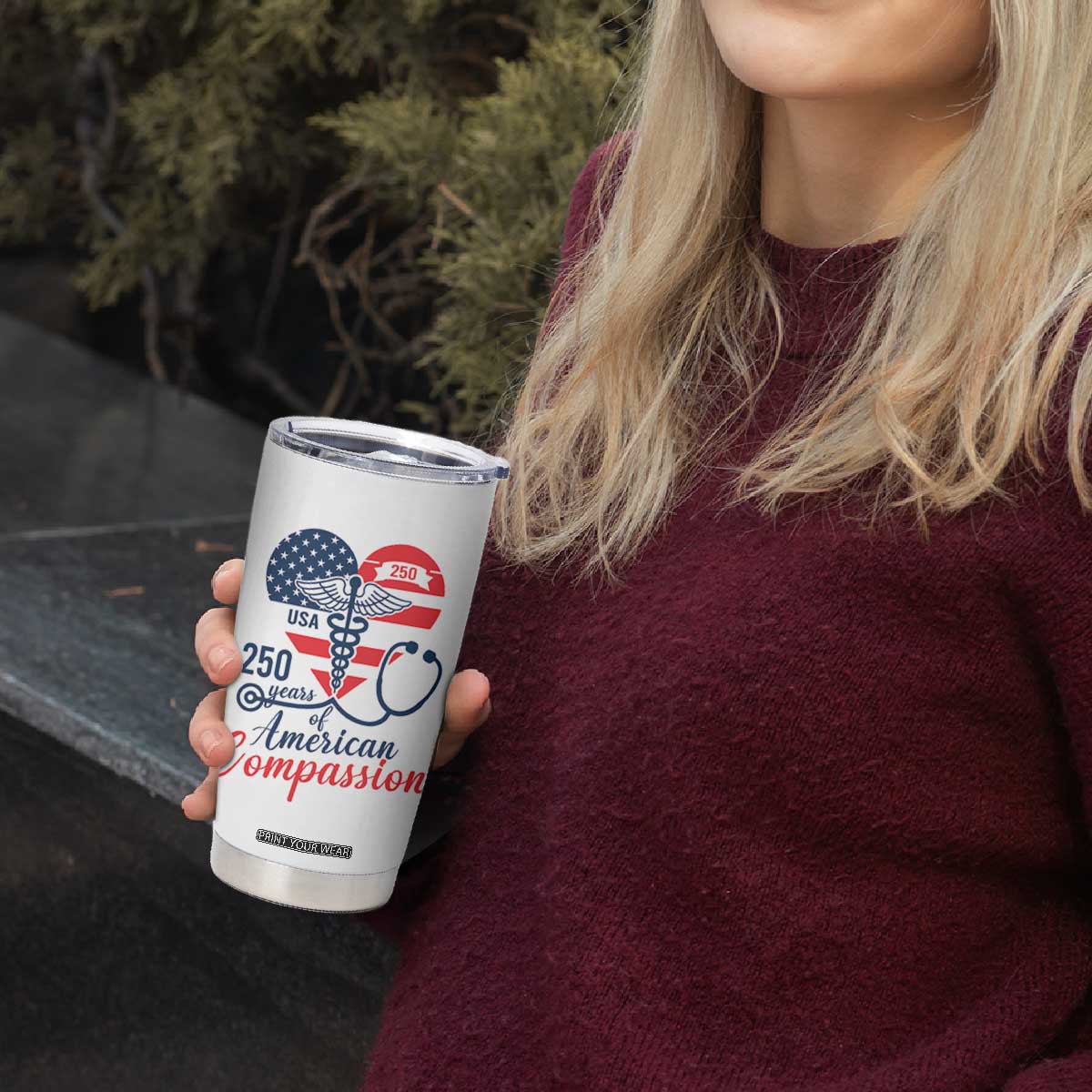 250 Years of American Compassion Tumbler Cup Patriotic Medical Worker TS02 Print Your Wear