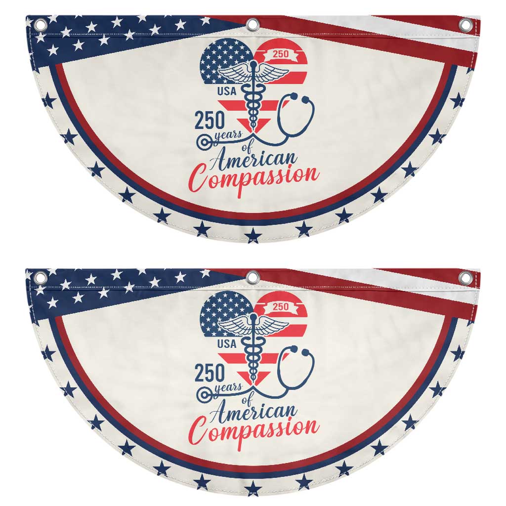 USA 250 Years of Compassion Patriotic Fan Flag Medical Worker