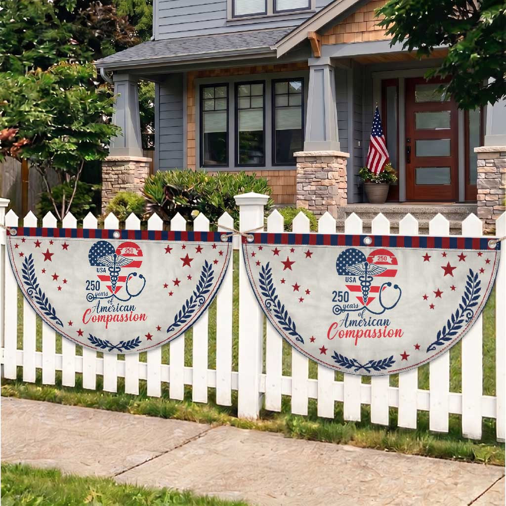 USA 250 Years of Compassion Patriotic Fan Flag Medical Worker