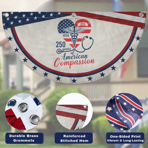 USA 250 Years of Compassion Patriotic Fan Flag Medical Worker