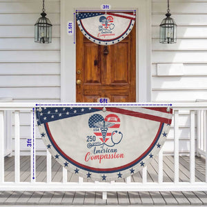 USA 250 Years of Compassion Patriotic Fan Flag Medical Worker