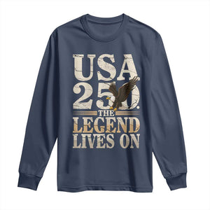 USA 250 The Legend Lives On Long Sleeve Shirt Patriotic Eagle for Semiquincentennial 2026 TS02 Navy Print Your Wear