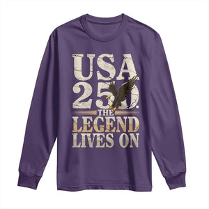 USA 250 The Legend Lives On Long Sleeve Shirt Patriotic Eagle for Semiquincentennial 2026 TS02 Purple Print Your Wear