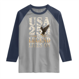 USA 250 The Legend Lives On Raglan Shirt Patriotic Eagle for Semiquincentennial 2026 TS02 Sport Gray Navy Print Your Wear