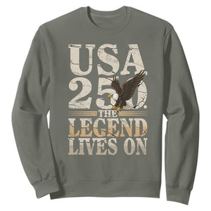 USA 250 The Legend Lives On Sweatshirt Patriotic Eagle for Semiquincentennial 2026 TS02 Military Green Print Your Wear