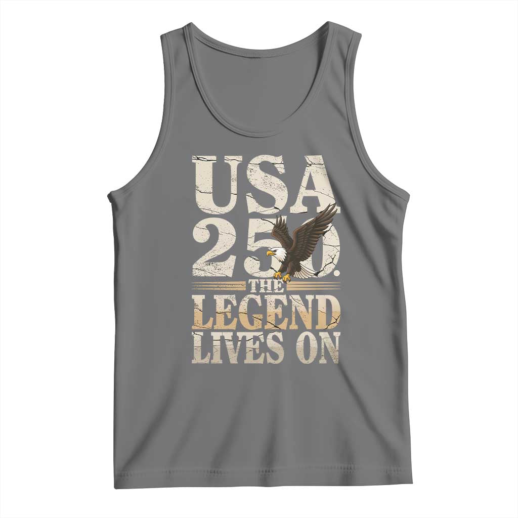 USA 250 The Legend Lives On Tank Top Patriotic Eagle for Semiquincentennial 2026 TS02 Black Heather Print Your Wear