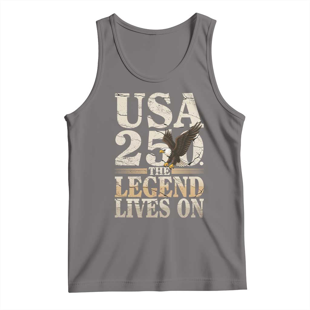 USA 250 The Legend Lives On Tank Top Patriotic Eagle for Semiquincentennial 2026 TS02 Deep Heather Print Your Wear