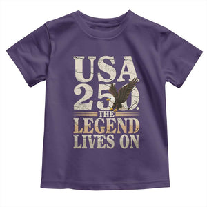 USA 250 The Legend Lives On Toddler T Shirt Patriotic Eagle for Semiquincentennial 2026 TS02 Purple Print Your Wear