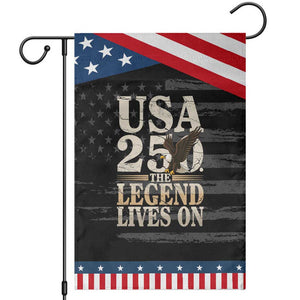USA 250 The Legend Lives On Garden Flag Patriotic Eagle for Semiquincentennial 2026 TS02 Distressed Black Blue Print Your Wear