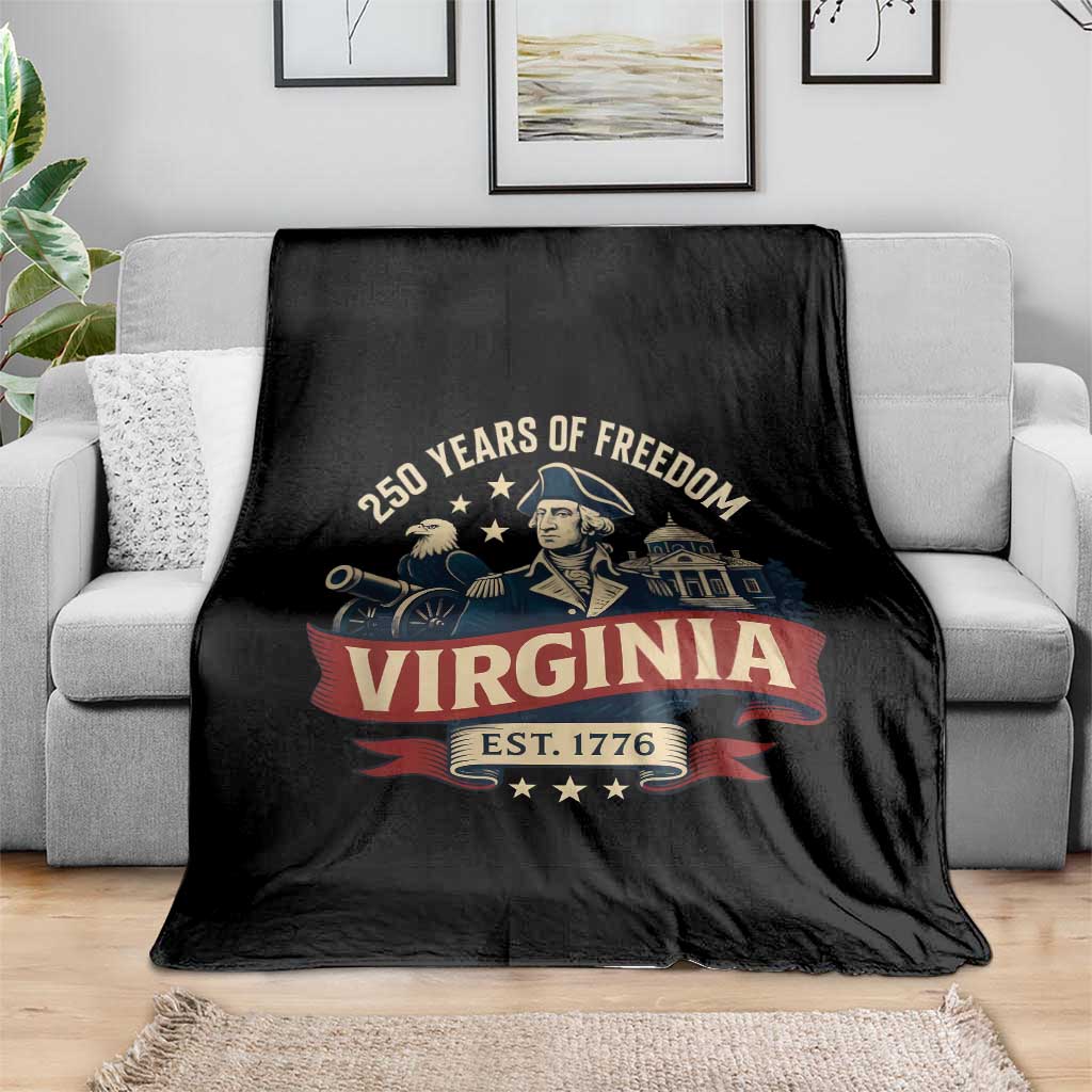 Virginia 250 Years of Freedom Throw Blanket George Washington Patriotic State Pride Est. 1776 TS02 Print Your Wear