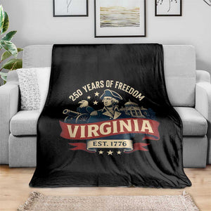 Virginia 250 Years of Freedom Throw Blanket George Washington Patriotic State Pride Est. 1776 TS02 Print Your Wear