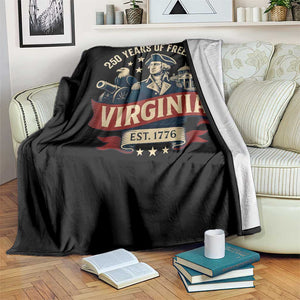 Virginia 250 Years of Freedom Throw Blanket George Washington Patriotic State Pride Est. 1776 TS02 Print Your Wear