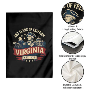 Virginia 250 Years of Freedom Garden Flag George Washington Patriotic State Pride Est. 1776 TS02 Print Your Wear