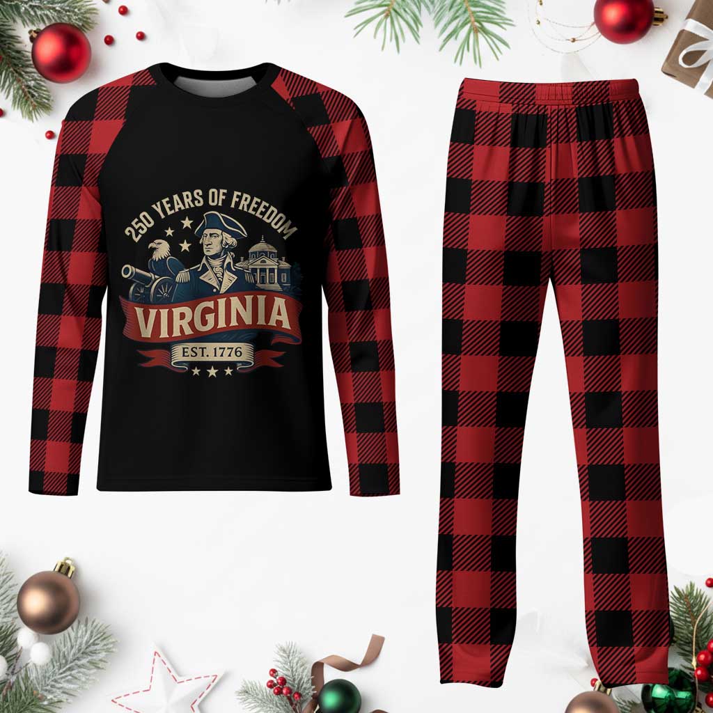 Virginia 250 Years of Freedom Plaid Pajama Set George Washington Patriotic State Pride Est. 1776 TS02 Buffalo Plaid Print Your Wear
