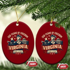 Virginia 250 Years of Freedom Ceramic Ornament George Washington Patriotic State Pride Est. 1776 TS02 Print Your Wear