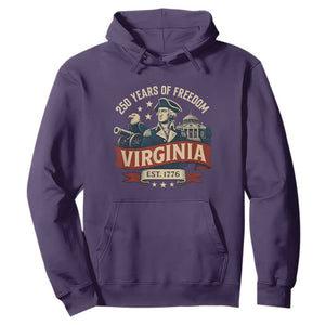 Virginia 250 Years of Freedom Hoodie George Washington Patriotic State Pride Est. 1776 TS02 Purple Print Your Wear
