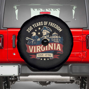 Virginia 250 Years of Freedom Spare Tire Cover George Washington Patriotic State Pride Est. 1776 TS02 Black Print Your Wear