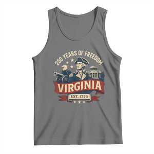 Virginia 250 Years of Freedom Tank Top George Washington Patriotic State Pride Est. 1776 TS02 Black Heather Print Your Wear