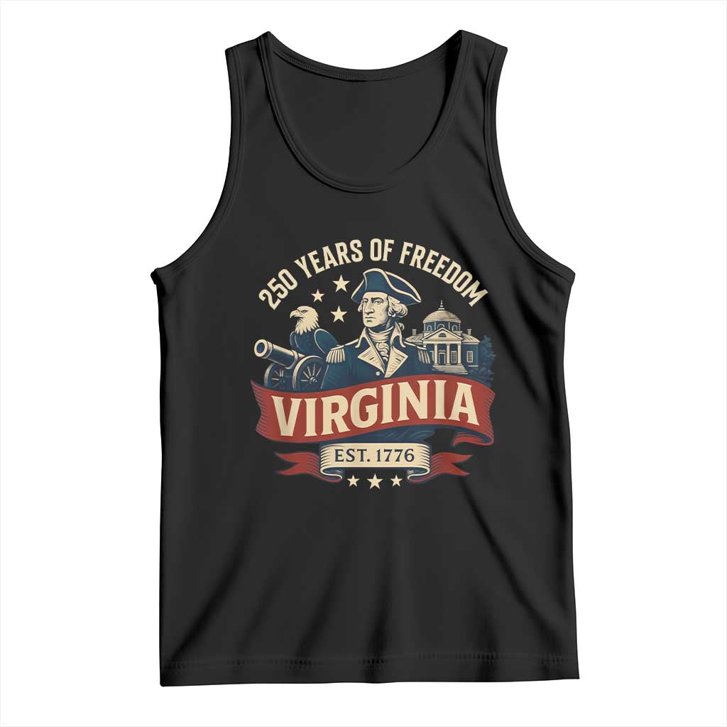 Virginia 250 Years of Freedom Tank Top George Washington Patriotic State Pride Est. 1776 TS02 Black Print Your Wear