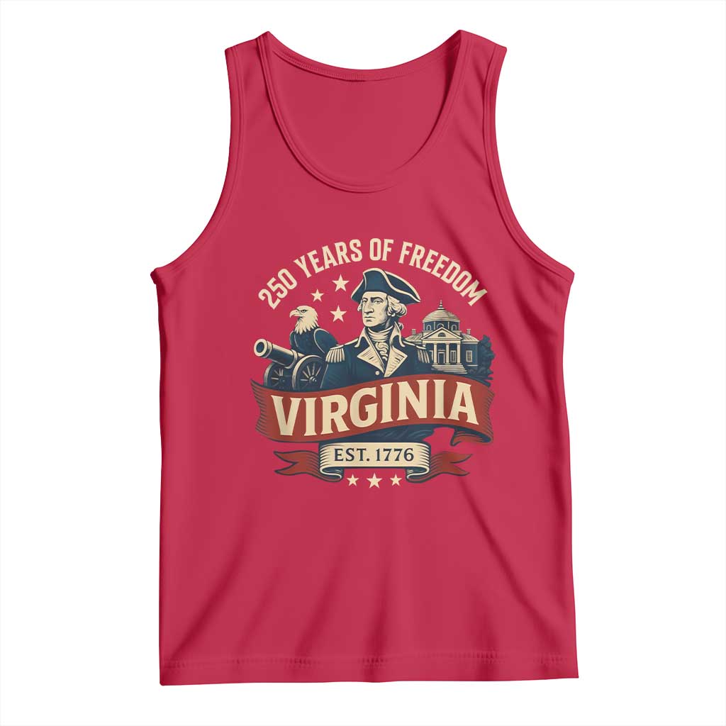 Virginia 250 Years of Freedom Tank Top George Washington Patriotic State Pride Est. 1776 TS02 Red Print Your Wear
