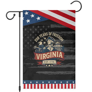 Virginia 250 Years of Freedom Garden Flag George Washington Patriotic State Pride Est. 1776 TS02 Distressed Black Blue Print Your Wear